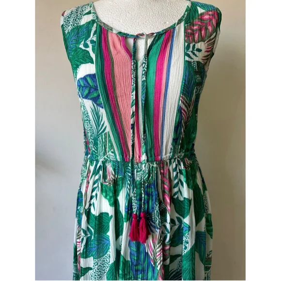 Mudflower Abstract Floral Print Dress Size S/M - Picture 3 of 4